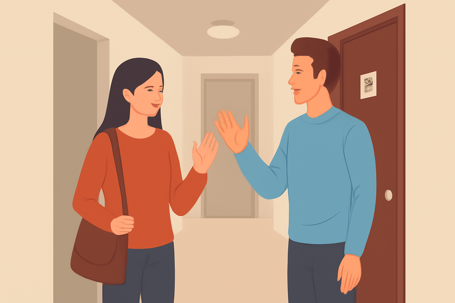 Pertemuan Dengan Tetangga Baru di Koridor Apartemen